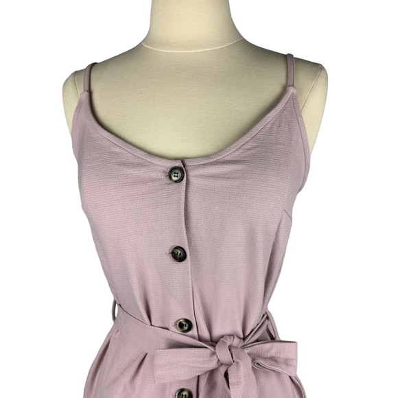 NWT New Anthropologie Pink Prairie Button Down Textured Slip Dress Waist Tie M - Picture 5 of 13